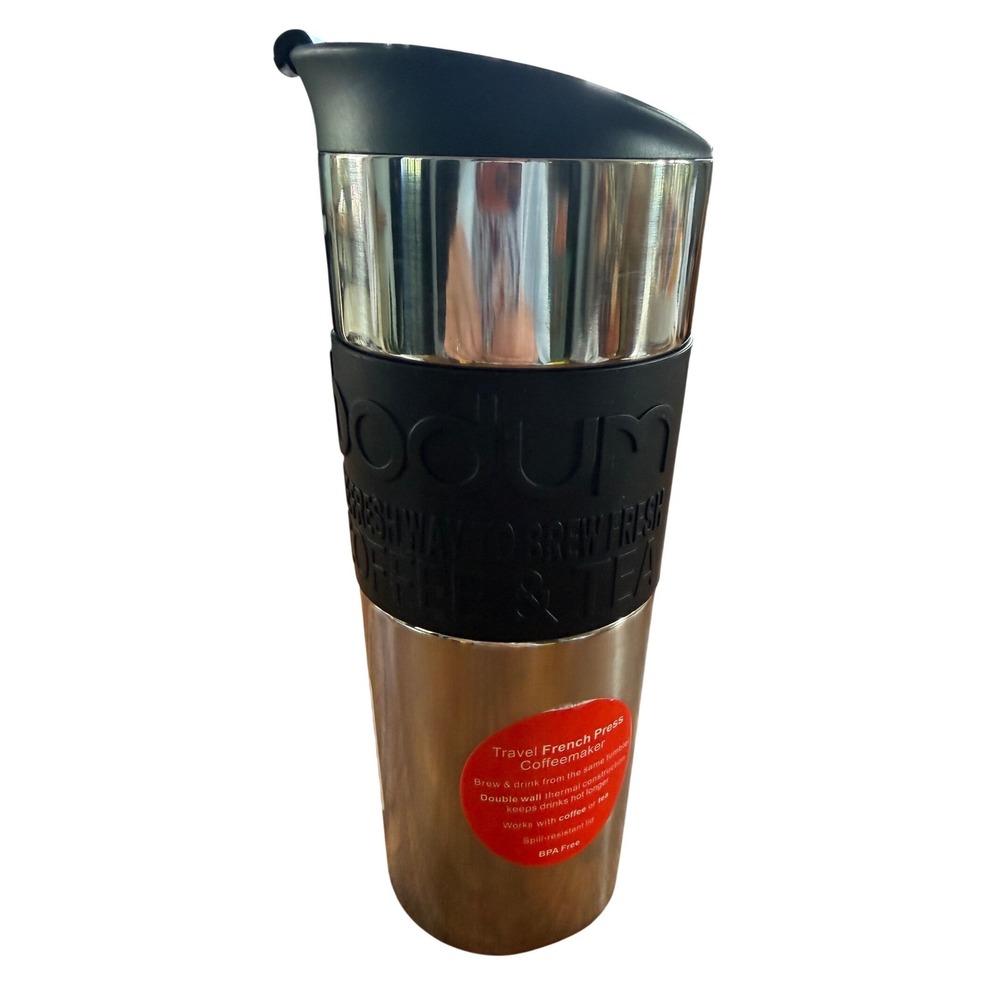 Bodum Travel French Press Coffee Maker Tumbler Stainless Steel 11057-01BUS
